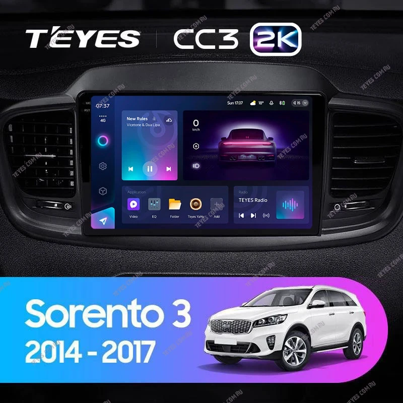 Штатная магнитола Teyes CC3 2K 4/32 Kia Sorento 3 Prime (2014-2017) Тип-B