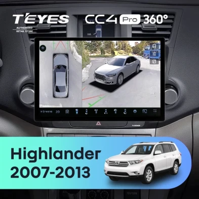 Штатная магнитола Teyes CC4 Pro 360 12/256 Toyota Highlander 2 XU40 (2007-2013) F1 (13")