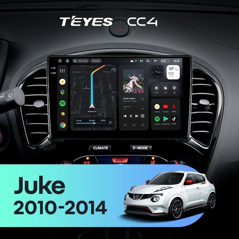 Штатная магнитола Teyes CC4 8/128 Nissan Juke (2010-2014)