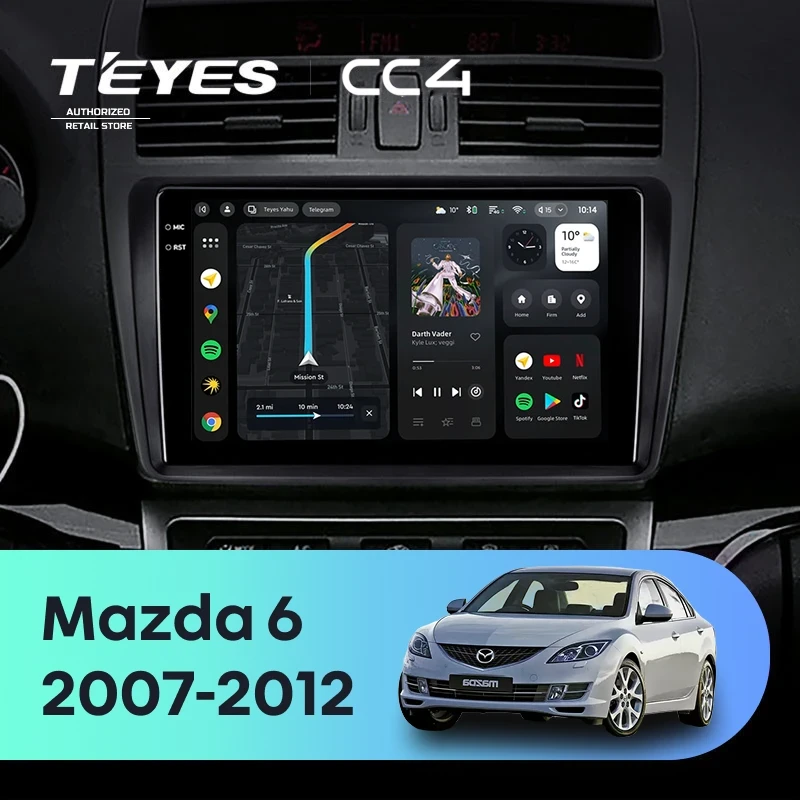 Штатная магнитола Teyes CC4 8/128 Mazda 6 2 GH (2007-2012)