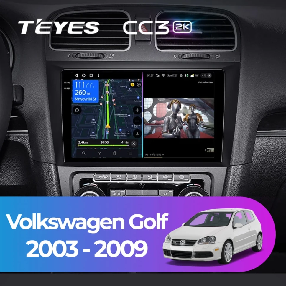 Штатная магнитола Teyes CC3 2K 4/32 Volkswagen Golf (2003-2009)