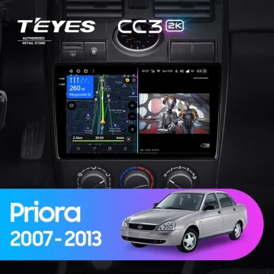 Штатная магнитола Teyes CC3 2K 6/128 Lada Priora 1 (2007-2013) F2 (черная)