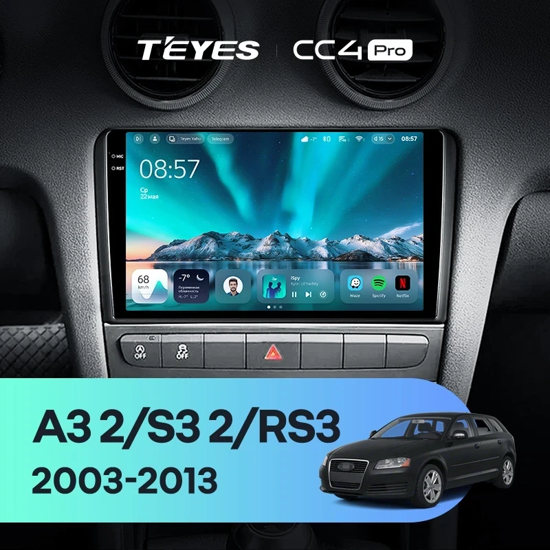 Штатная магнитола Teyes CC4 Pro 8/128 Audi S3 2 (2006-2012)