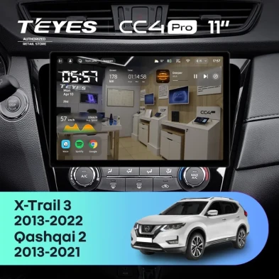 Штатная магнитола Teyes CC4 Pro 8/128 Nissan X-Trail 3 T32 (2013-2021) F2 Тип-AВ (11")
