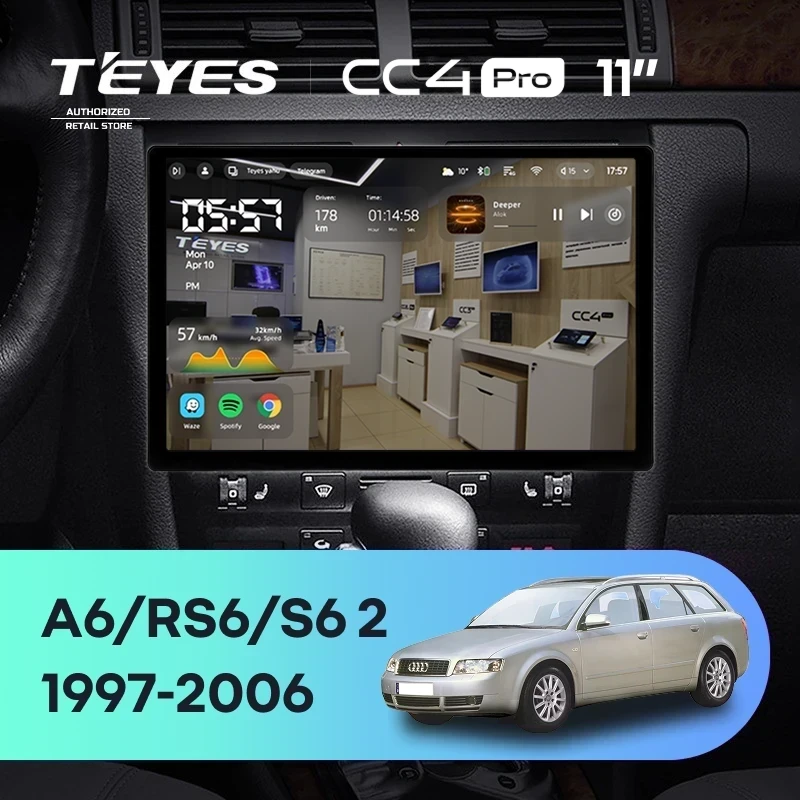 Штатная магнитола Teyes CC4 Pro 8/128 Audi RS6 1 (2002-2006) (11")