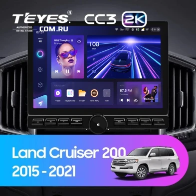 Штатная магнитола Teyes CC3 2K 6/128 Toyota Land Cruiser 200 (2015-2021) (13" с кнопками)