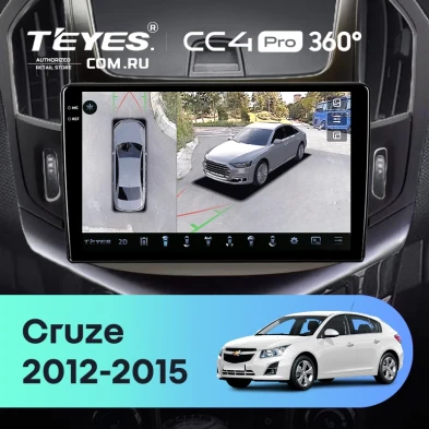 Штатная магнитола Teyes CC4 Pro 360 12/256 Chevrolet Cruze J300 J308 (2012-2015) F2 (черная)
