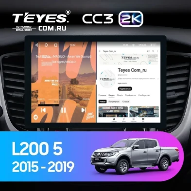 Штатная магнитола Teyes CC3 2K 360 6/128 Mitsubishi L200 5 (2015-2019) кондиционер F1 (13")