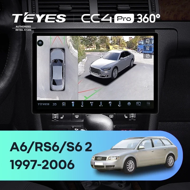 Штатная магнитола Teyes CC4 Pro 360 8/128 Audi A6 2 (1997-2004) (13")