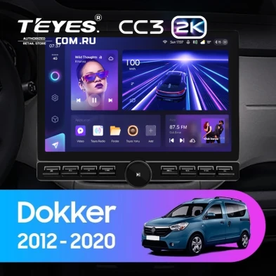 Штатная магнитола Teyes CC3 2K 6/128 Renault Dokker (2012-2020) (13" с кнопками)