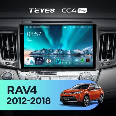 Штатная магнитола Teyes CC4 Pro 8/128 Toyota RAV4 4 XA40 5 XA50 (2012-2018) Правый руль