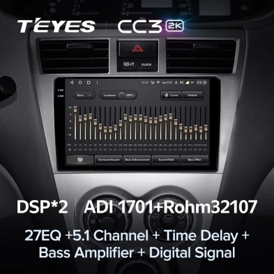 Штатная магнитола Teyes CC3 2K 360 6/128 Toyota Vios 2 (2007-2013)