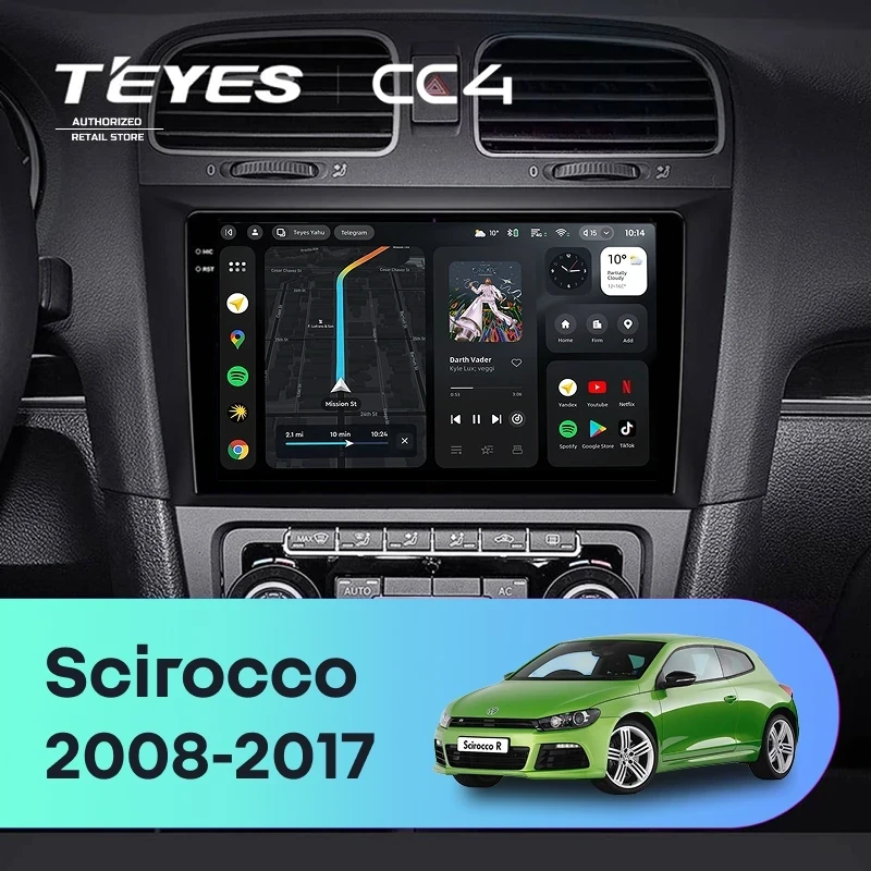 Штатная магнитола Teyes CC4 8/128 Volkswagen Scirocco (2008-2017)