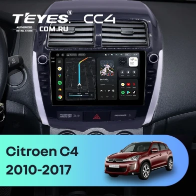 Штатная магнитола Teyes CC4 8/128 Citroen C4 Aircross  (2010-2017) Тип-A (9")