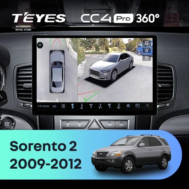 Штатная магнитола Teyes CC4 Pro 360 8/128 Kia Sorento 2 XM (2009-2012) Тип-A (13")