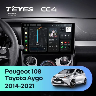Штатная магнитола Teyes CC4 6/64 Peugeot 108 (2014-2021) F1