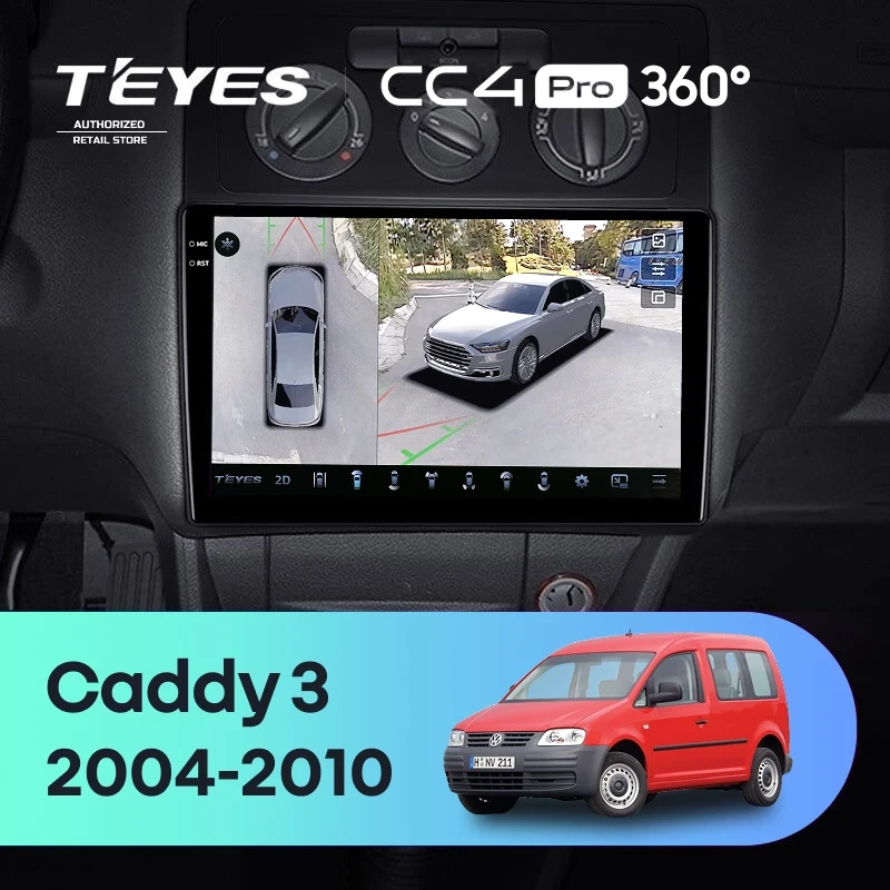 Штатная магнитола Teyes CC4 Pro 360 8/128 Volkswagen Caddy 2K (2004-2010)