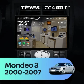 Штатная магнитола Teyes CC4 Pro 12/256 Ford Mondeo 3 (2000-2007) F1 (11")