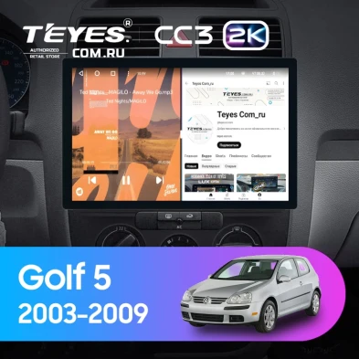 Штатная магнитола Teyes CC3 2K 4/32 Volkswagen Golf 5 (2003-2009) F3 (11")