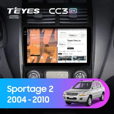 Штатная магнитола Teyes CC3 2K 4/64 Kia Sportage 2 (2004-2010) F2
