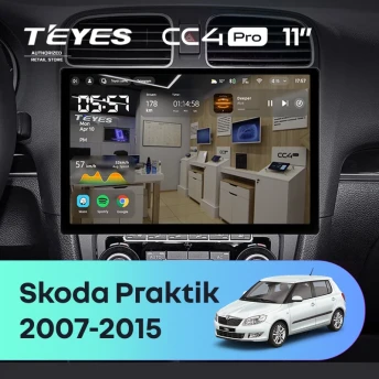 Штатная магнитола Teyes CC4 Pro 12/256 Skoda Praktik (2007-2015) (11")