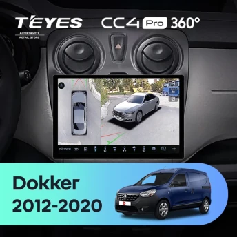 Штатная магнитола Teyes CC4 Pro 360 8/128 Renault Dokker (2012-2020) (11")