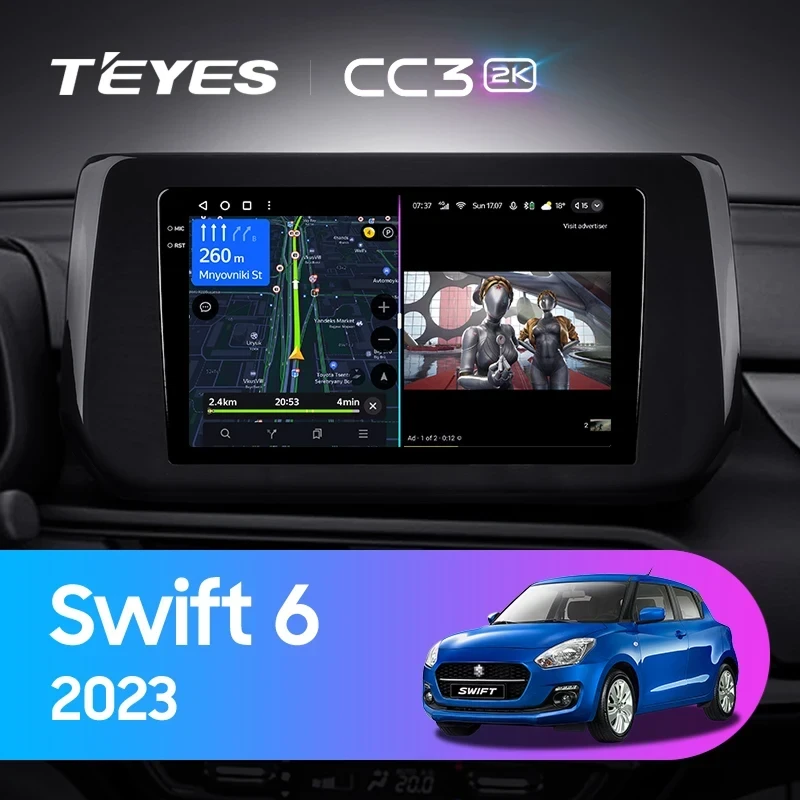 Штатная магнитола Teyes CC3 2K 4/64 Suzuki Swift 6 (2023-2026)
