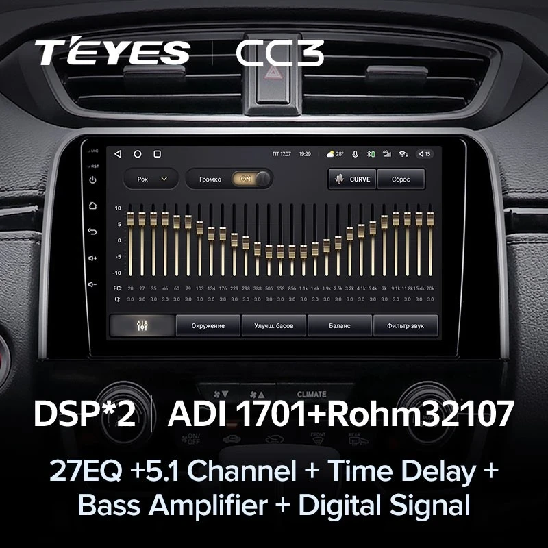 Штатная магнитола Teyes CC3 4/32 Honda CR-V 5 RT RW (2017-2022)