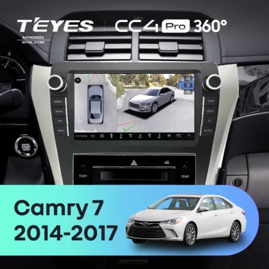 Штатная магнитола Teyes CC4 Pro 360 8/128 Toyota Camry 7 XV 50 55 (2014-2017) F3 с кнопками