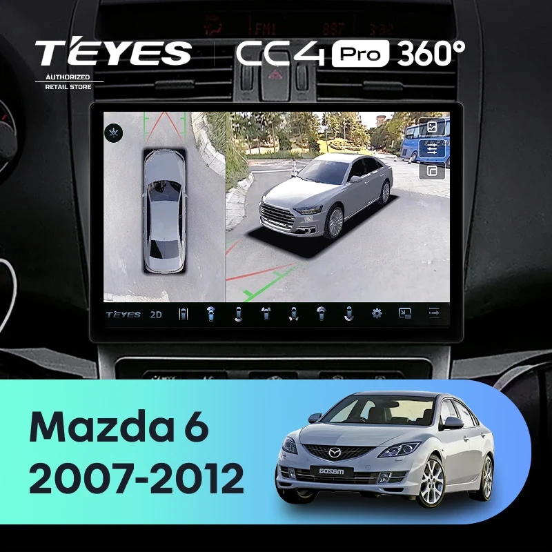 Штатная магнитола Teyes CC4 Pro 360 12/256 Mazda 6 2 GH (2007-2012) (13")