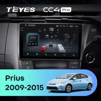 Штатная магнитола Teyes CC4 Pro 12/256 Toyota Prius 3 XW30 (2009-2015) F2 правый руль