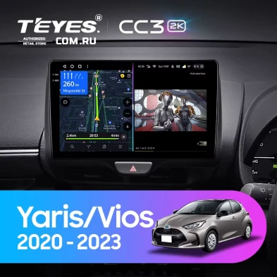 Штатная магнитола Teyes CC3 2K 360 6/128 Toyota Yaris (2020-2023) Правый руль