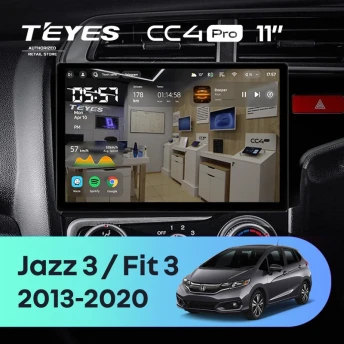 Штатная магнитола Teyes CC4 Pro 8/128 Honda Fit 3 GP GK (2013-2020) Тип-A Правый руль (11")