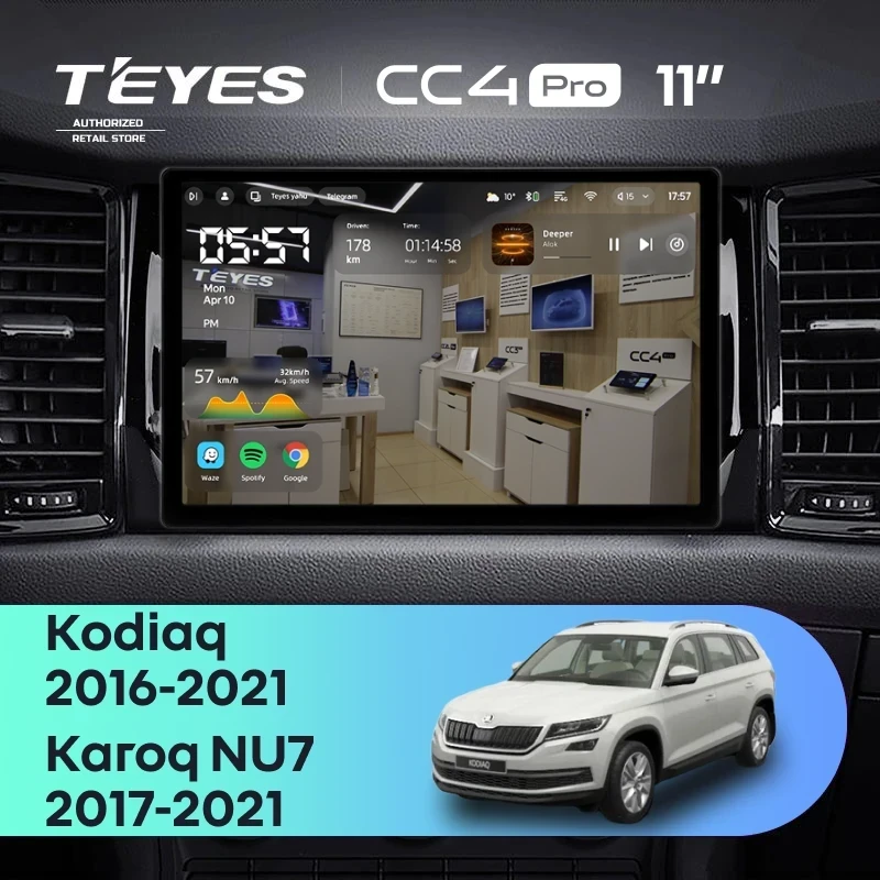Штатная магнитола Teyes CC4 Pro 8/128 Skoda Karoq (2017-2021) Тип-B (11")