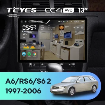 Штатная магнитола Teyes CC4 Pro 12/256 Audi A6 2 (1997-2004) (13")