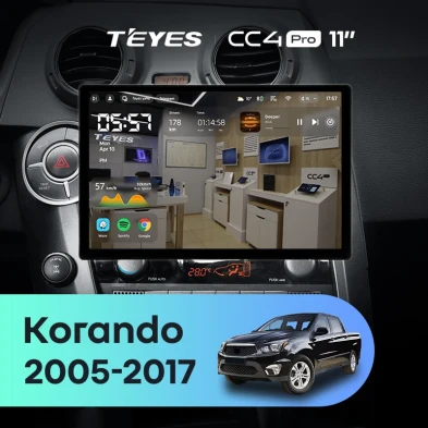 Штатная магнитола Teyes CC4 Pro 12/256 SsangYong Korando Sports (2005-2017) (11")