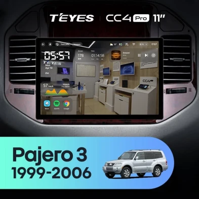 Штатная магнитола Teyes CC4 Pro 12/256 Mitsubishi Pajero 3 V70 V60 (1999-2006) (11")