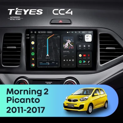 Штатная магнитола Teyes CC4 6/64 Kia Picanto (2011-2017)