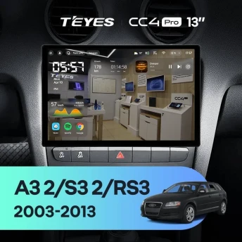 Штатная магнитола Teyes CC4 Pro 8/128 Audi A3 2 8P (2003-2013) (13")