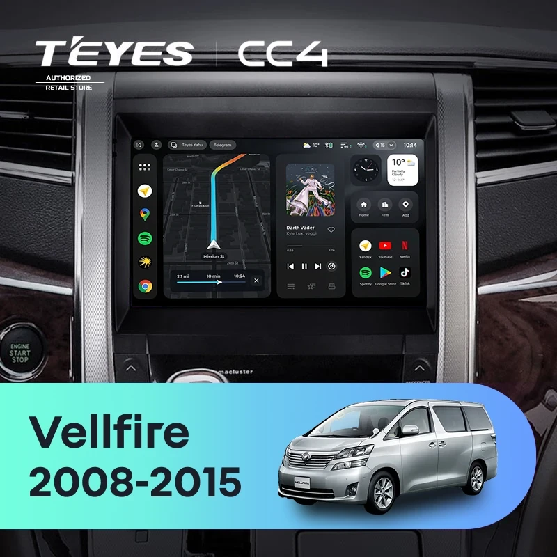 Штатная магнитола Teyes CC4 6/64 Toyota Vellfire (2008-2015)