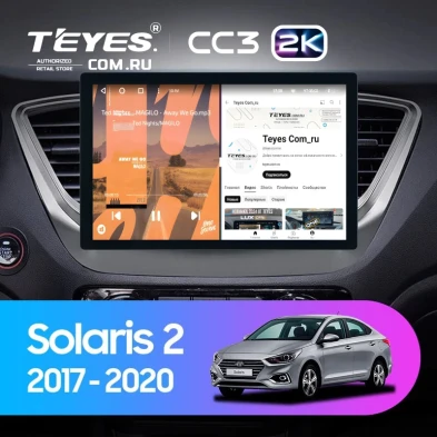 Штатная магнитола Teyes CC3 2K 4/32 Hyundai Solaris 2 (2017-2020) F1 Тип-A (11")