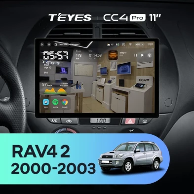 Штатная магнитола Teyes CC4 Pro 8/128 Toyota RAV4 2 CA20 (2000-2003) F3 (11")