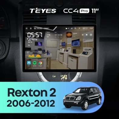 Штатная магнитола Teyes CC4 Pro 8/128 SsangYong Rexton Y250 2 (2006-2012) (11")
