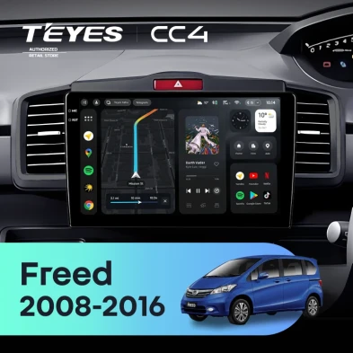 Штатная магнитола Teyes CC4 8/128 Honda Freed 1 (2008-2016) F2 Правый руль
