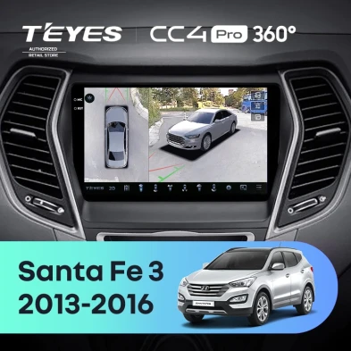Штатная магнитола Teyes CC4 Pro 360 12/256 Hyundai Santa Fe 3 (2013-2016) Тип-A