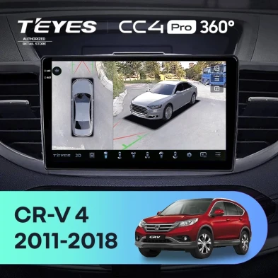 Штатная магнитола Teyes CC4 Pro 360 12/256 Honda CR-V 4 RM RE (2011-2018) Тип-A