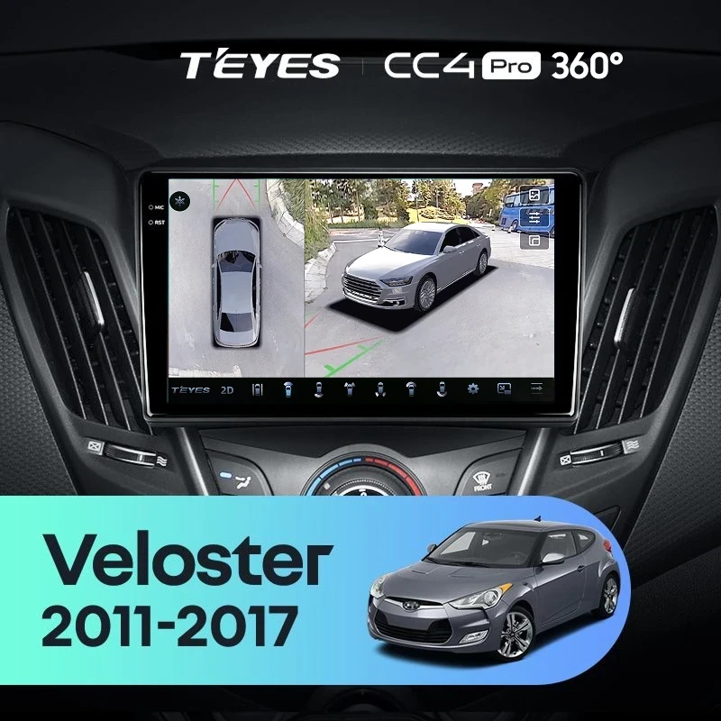 Штатная магнитола Teyes CC4 Pro 360 8/128 Hyundai Veloster FS (2011-2017) Тип-A