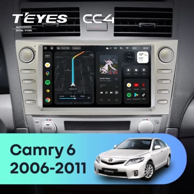 Штатная магнитола Teyes CC4 8/128 Toyota Camry 6 XV 40 (2006-2011) F4 с кнопками