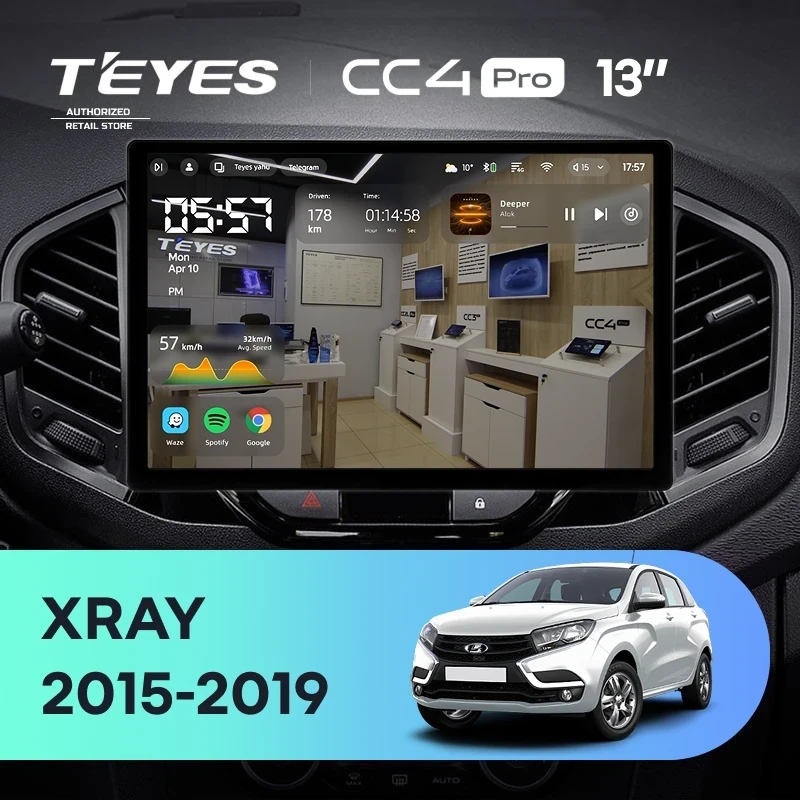 Штатная магнитола Teyes CC4 Pro 12/256 Lada Xray (2015-2022) (13")