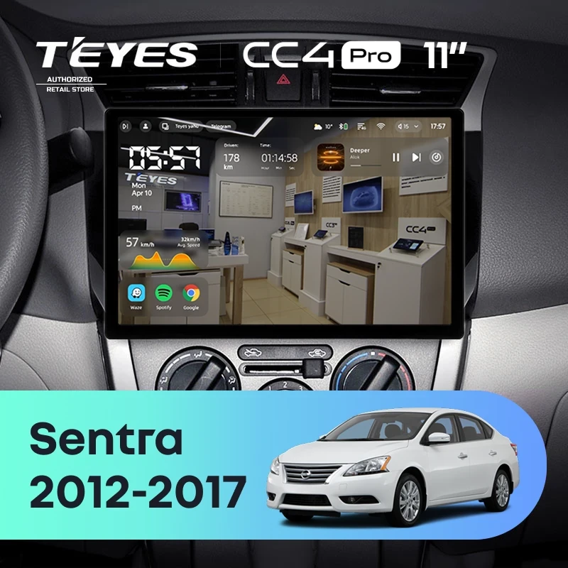 Штатная магнитола Teyes CC4 Pro 8/128 Nissan Sentra B17 (2012-2017) (11")